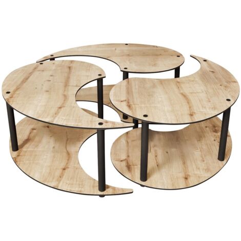 Mesa de centro, mesa de salón, mesa auxiliar. Set Roble