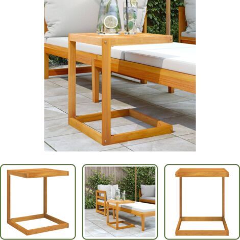 Mesa de centro -  Mesa en forma de C madera maciza de acacia 42x40x50 cm