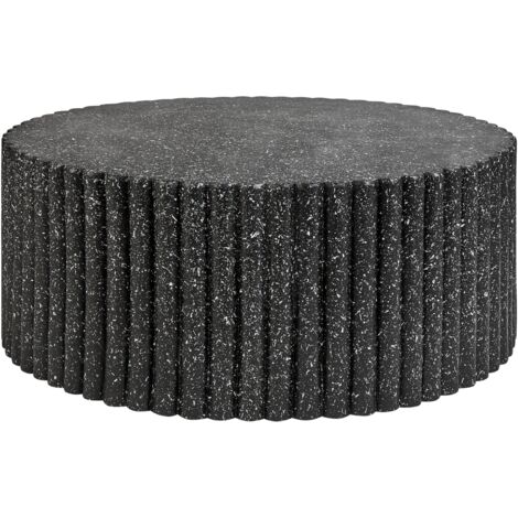 Mesa de centro MgO fibra de vidrio tablero redondo resistente a UV manchas óxido agua viento moderno negro Pozza