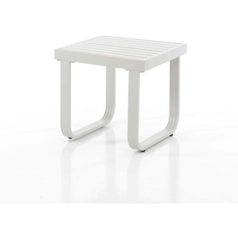 Mesa de centro minimalista de aluminio blanco marfil Palma