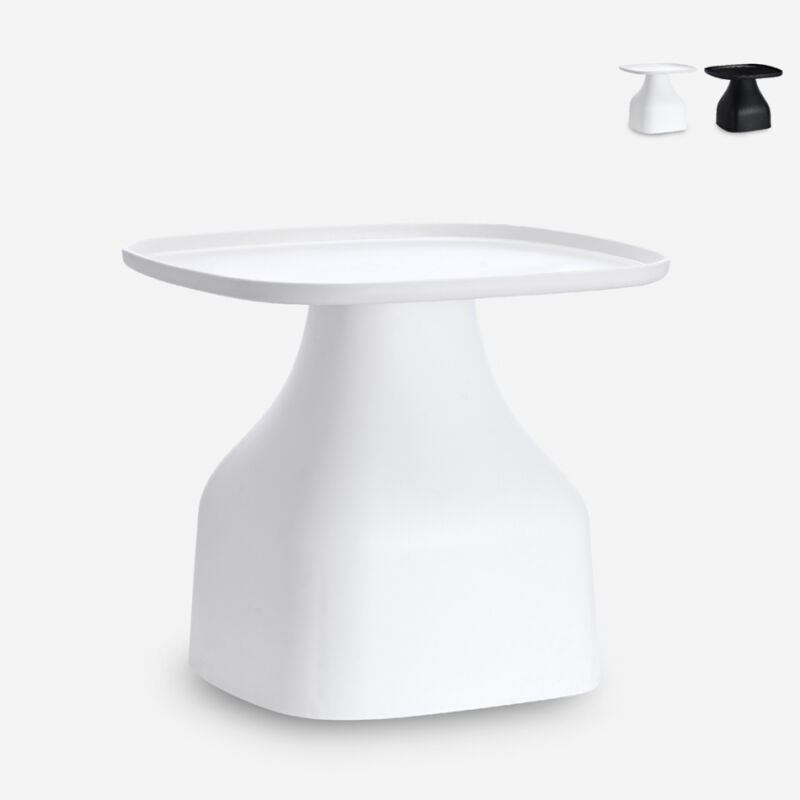 

Mesa de centro moderna 48 x 48 cm de plástico Bell L | Color: Blanco