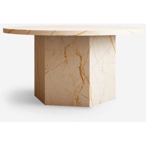 Mesa de centro moderna de 80 cm para salón efecto mármol Deki