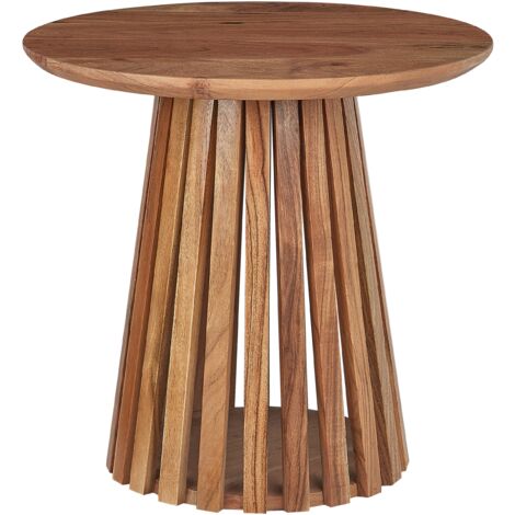 Mesa de centro moderna redonda madera de acacia oscura Mesilla