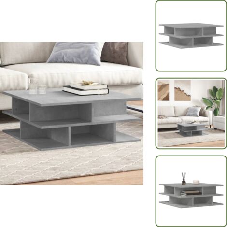 Mesa de centro moderna - vidaXL Mesa de centro madera de ingeniería gris hormigón 70x70x29 cm - Mesa de centro elegante