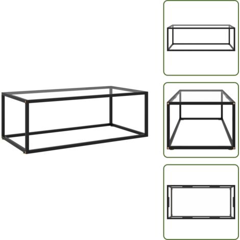 Mesa de centro moderna - vidaXL Mesa de centro negra con vidrio templado 100x50x35 cm - Mesa de centro para salón