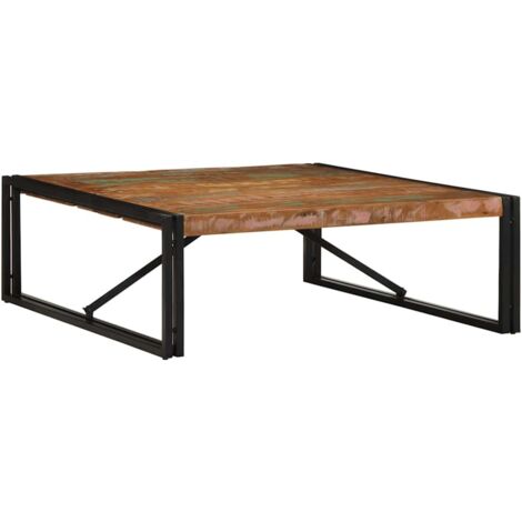 Mesa de centro multicolor 100x100x35 cm madera maciza reciclada vidaXL