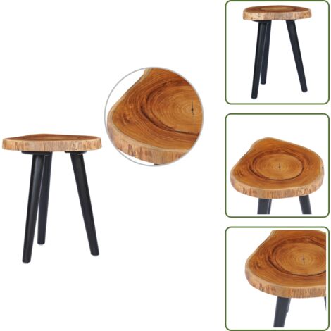 Mesa de centro natural - vidaXL Mesa de centro de madera maciza de teca 40x45 cm - Mesa de centro de teca