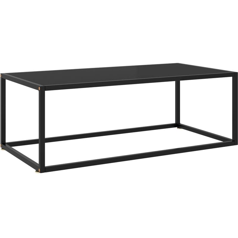 

Mesa de centro negra con vidrio negro 100x50x35 cm - Negro