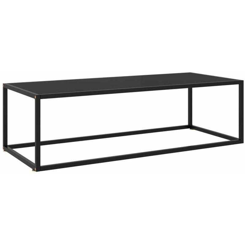

Mesa de centro negra con vidrio negro 120x50x35 cm