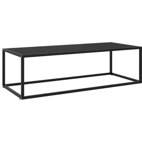 Mesa de centro negra con vidrio negro 120x50x35 cm