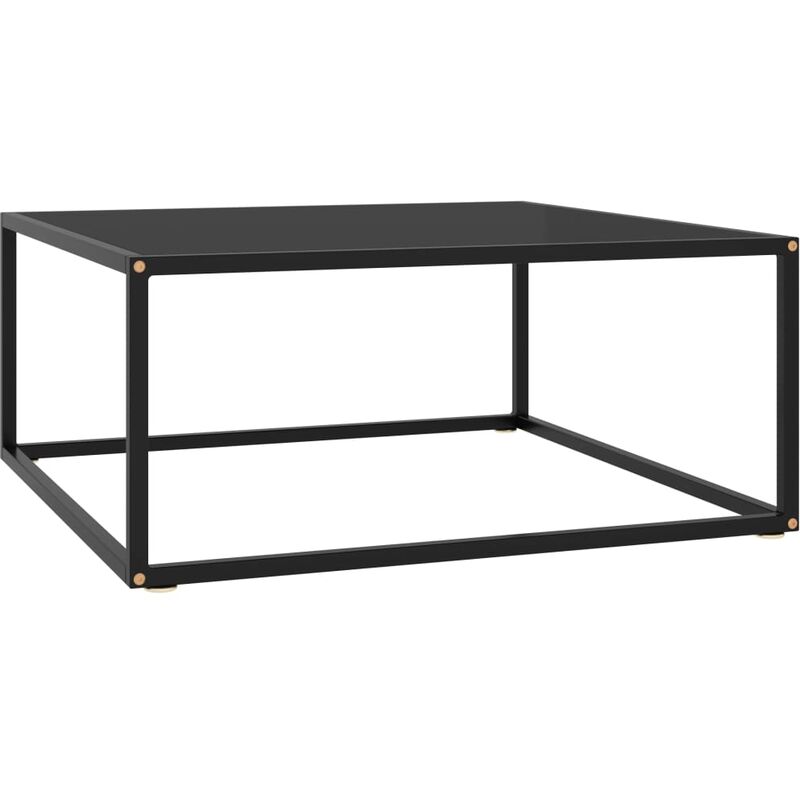 

Mesa de centro negra con vidrio negro 80x80x35 cm - Negro