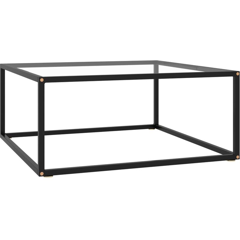 

Mesa de centro negra con vidrio templado 80x80x35 cm