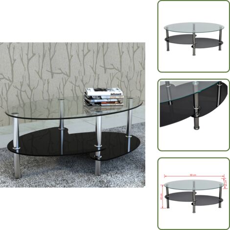Mesa de centro negra - vidaXL Mesa de centro con diseño exclusivo negro - Mesa de centro de 3 niveles