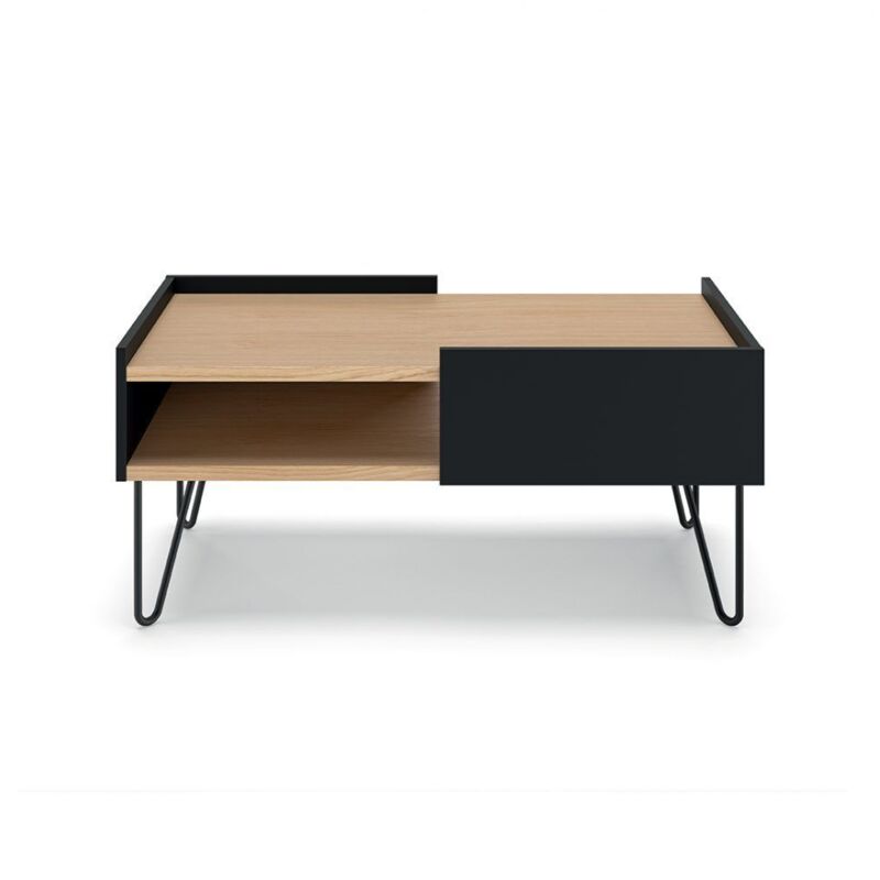 

Mesa de centro NINA roble y negro, 100 x 53 x 45 - roble y negro