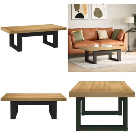 Mesa de centro NOAIN patas en U madera maciza pino 120x60x40 cm - Madera maciza - Mesa de pino