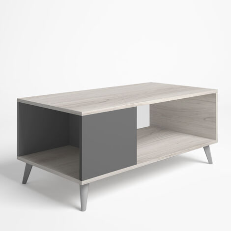 Mesa De Centro Orly Color Roble Claro Y Gris