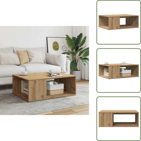 Mesa de centro para sala - vidaXL Mesa de centro madera de ingeniería roble artisan 90x67x33 cm - Mesa de centro con almacenamiento