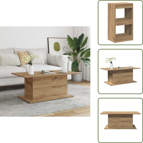 Mesa de centro para sala - vidaXL Mesa de centro madera ingeniería roble artisan 102x55,5x40 cm - Mesa de centro con almacenamiento