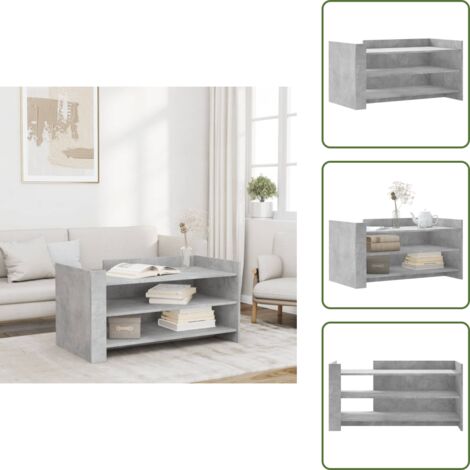 Mesa de centro para salón - vidaXL Mesa de centro madera de ingeniería gris hormigón 100x50x50 cm - Mesa de centro con almacenamiento