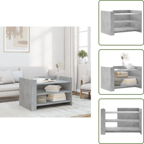 Mesa de centro para salón - vidaXL Mesa de centro madera de ingeniería gris hormigón 80x50x50 cm - Mesa de centro con almacenamiento