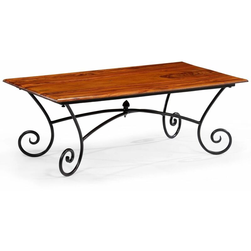 

Mesa de centro patas curvas madera maciza sheesham 110x60x39 cm
