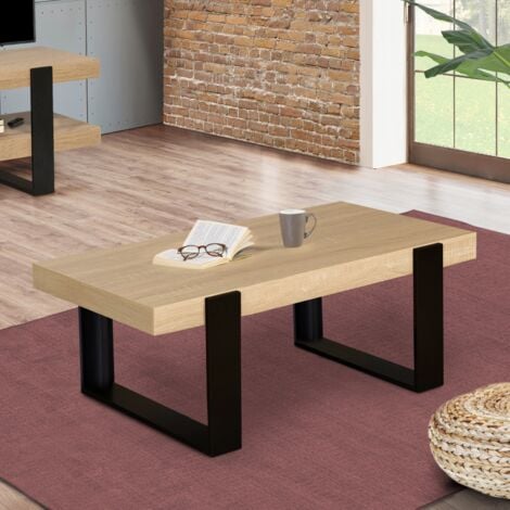 IDMARKET Mesa de centro PHOENIX de madera y negro