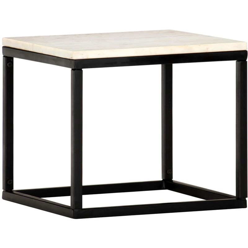 

Mesa de centro piedra real textura de mármol blanco 40x40x35 cm