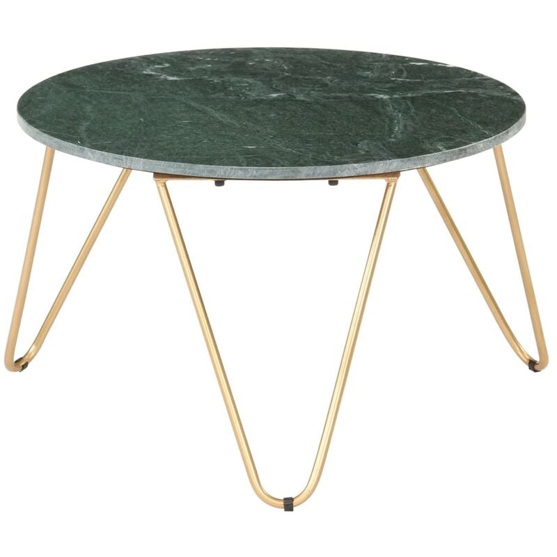

vidaXL Mesa de Centro Piedra Real Textura de Mármol Verde 65x65x42 cm - Verde