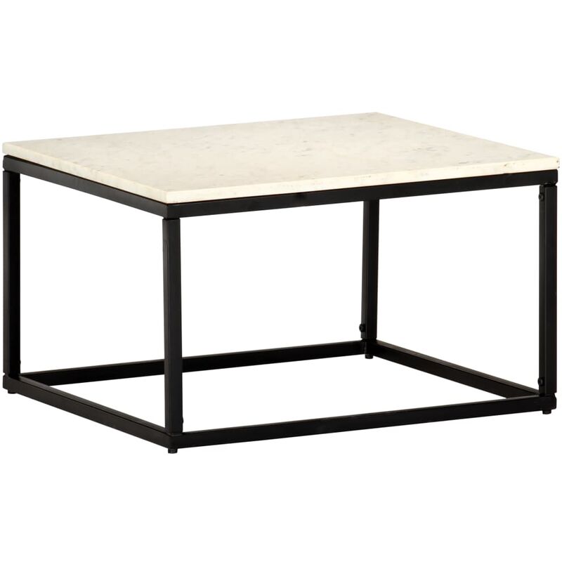

Mesa de centro piedra real textura de mármol blanco 60x60x35 cm