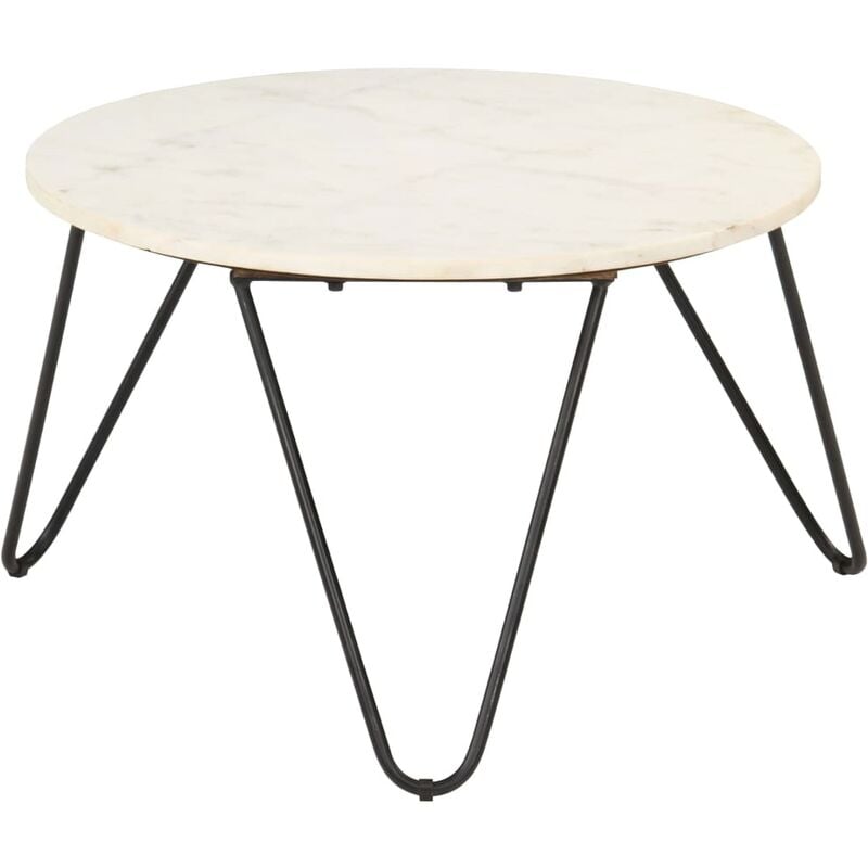 

Mesa de centro piedra real textura de mármol blanco 65x65x42 cm