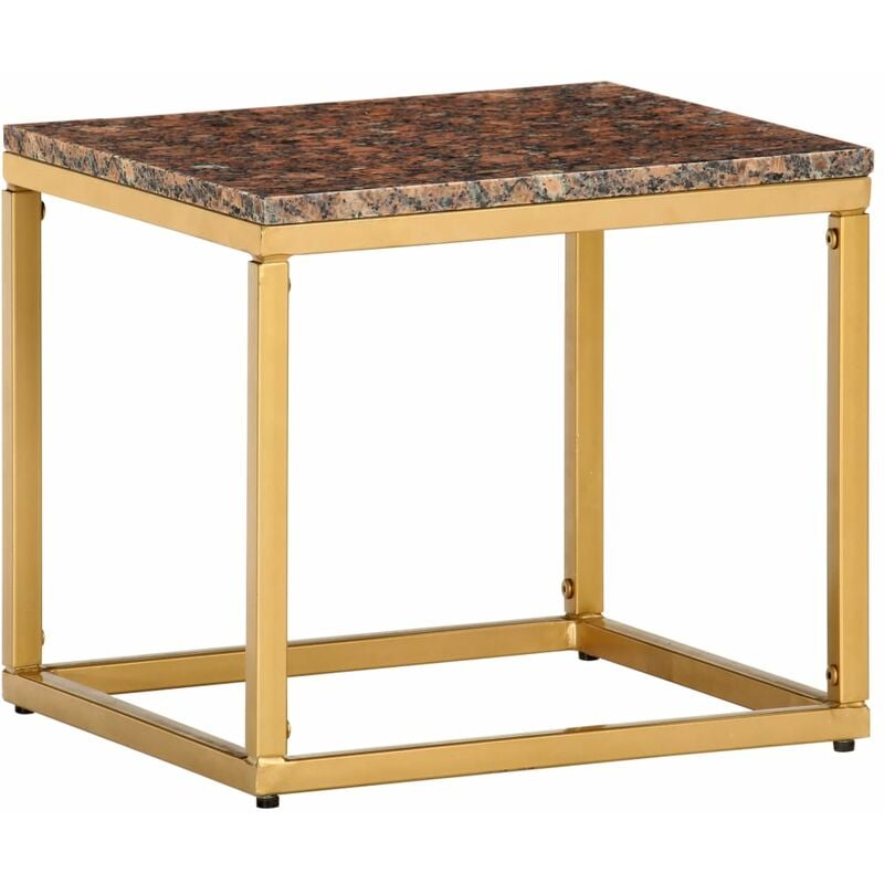 

Mesa de centro piedra real textura de mármol marrón 40x40x35 cm