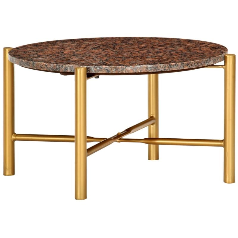 

Mesa de centro piedra real textura de marmol marron 60x60x35 cm