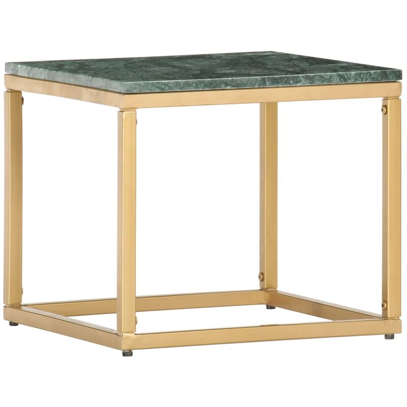 

vidaXL Mesa de Centro Piedra Real Textura de Mármol Verde 40x40x35 cm - Verde