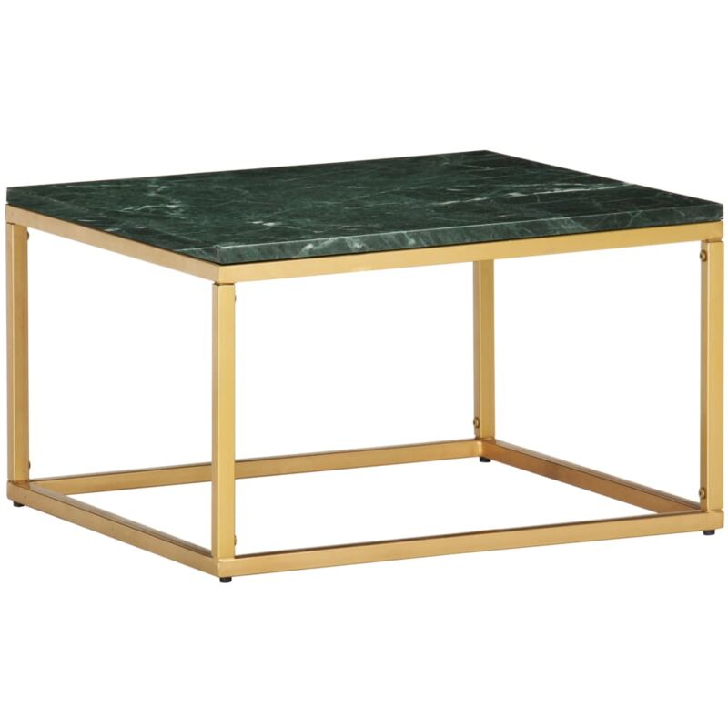 

vidaXL Mesa de Centro Piedra Real Textura de Mármol Verde 60x60x35 cm - Verde