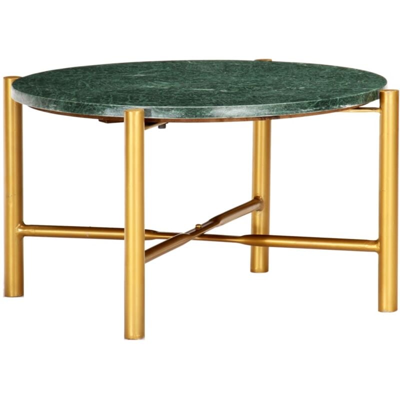 

vidaXL Mesa de Centro Piedra Real Textura de Mármol Verde 60x60x35 cm - Verde