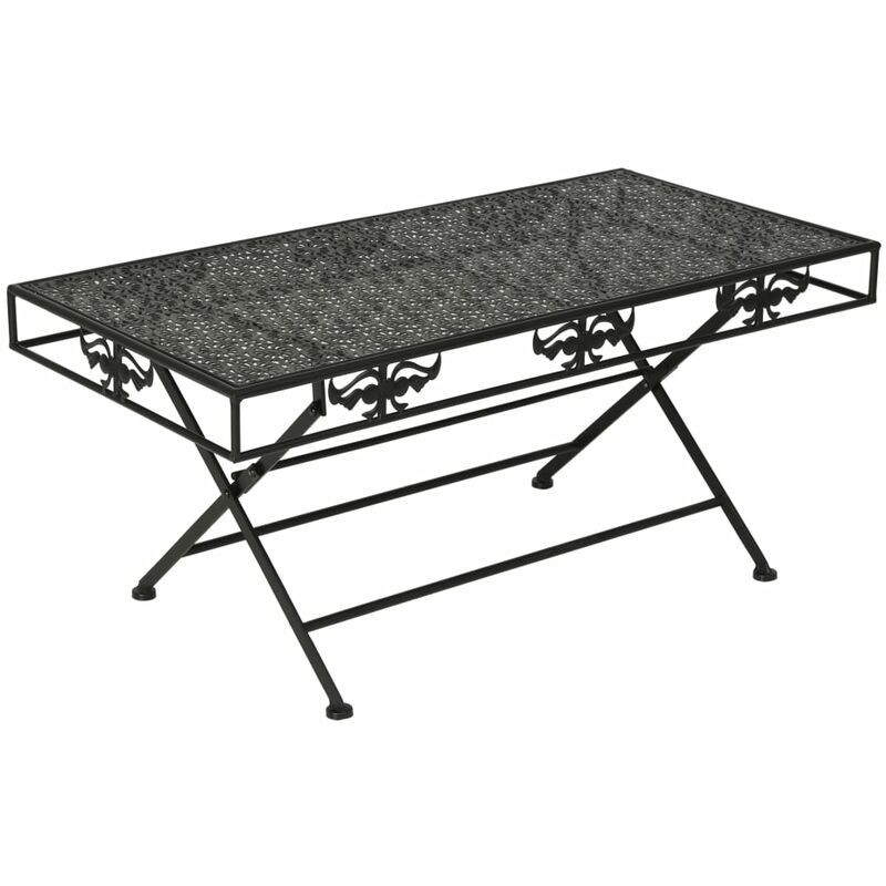 

Mesa de centro plegable estilo vintage metal 100x50x45 cm negro
