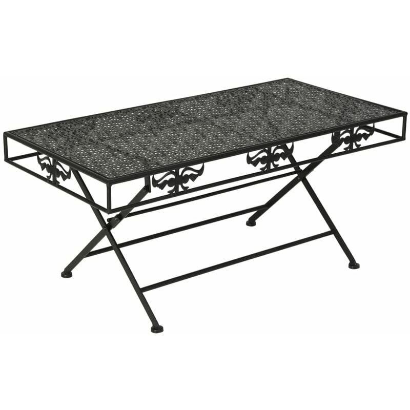 

Mesa de centro plegable estilo vintage metal 100x50x45 cm negro