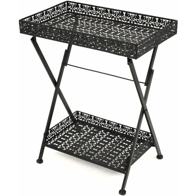 

Mesa de centro plegable estilo vintage metal 58x35x72 cm negro