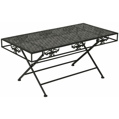 Mesa de centro plegable estilo vintage metal negro 100x50x45 cm vidaXL