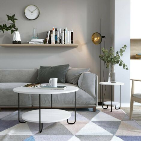 Mesa de Centro Plodio, un Compartimento, 80x80x45h cm Blanco