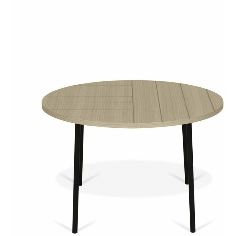 

Mesa de centro PLY 70 roble claro y metal negro, 80 x 72 x 72 - roble claro y metal negro