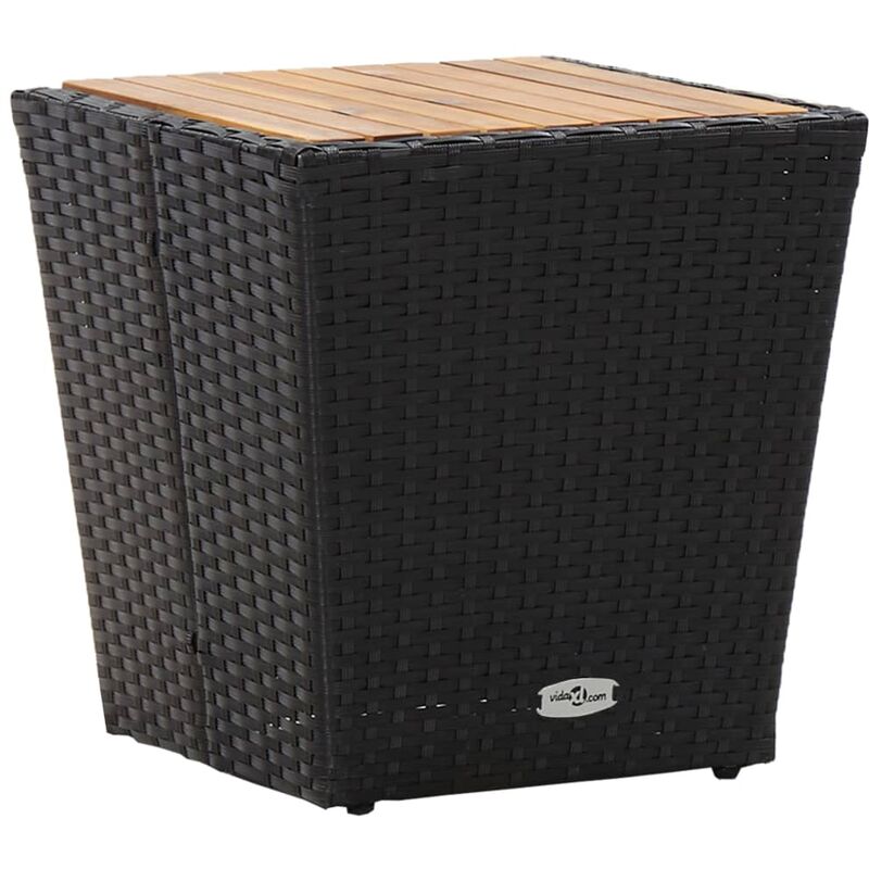 

Mesa de centro ratán PE y madera maciza acacia 41,5x41,5x43 cm