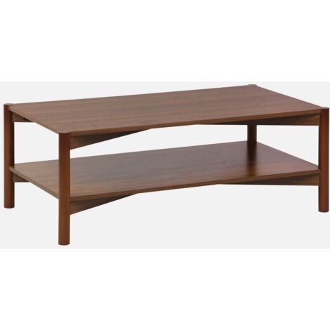 Mesa de centro rectangular con doble estante, 110cm