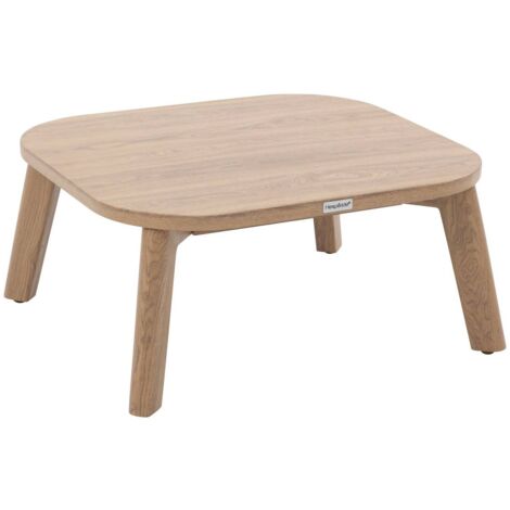 Mesa de centro rectangular de aluminio para jardín Manissa, efecto madera, 60 x 55cm - Hespéride