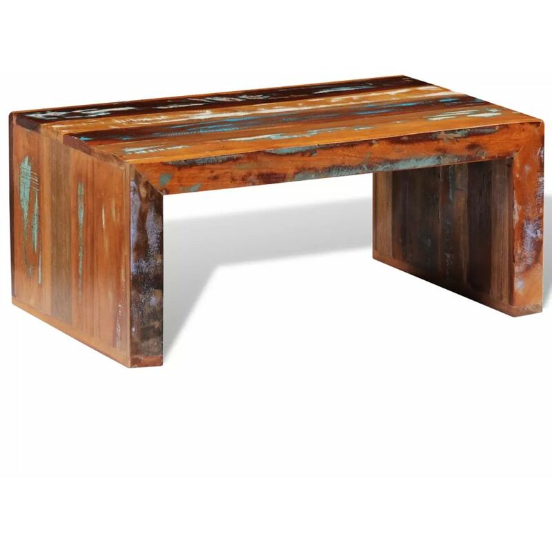 

Mesa de centro rectangular de madera reciclada