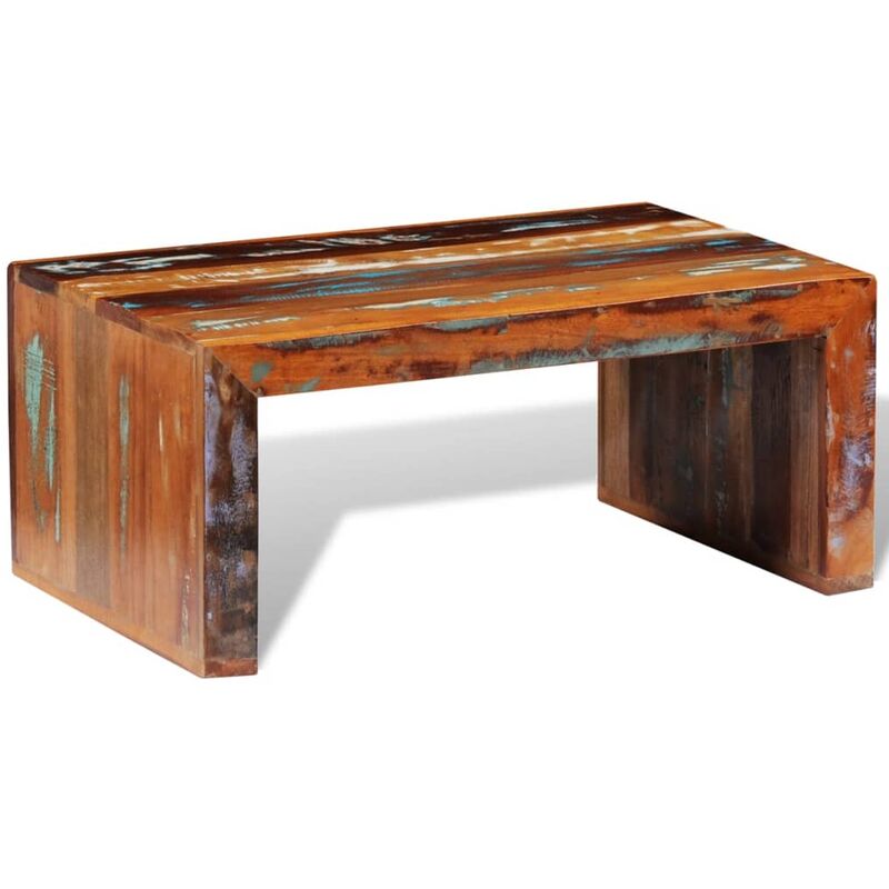 

Mesa de centro rectangular de madera reciclada - Marrón