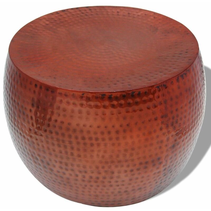 

Mesa de centro redonda aluminio con acabado de cobre marron