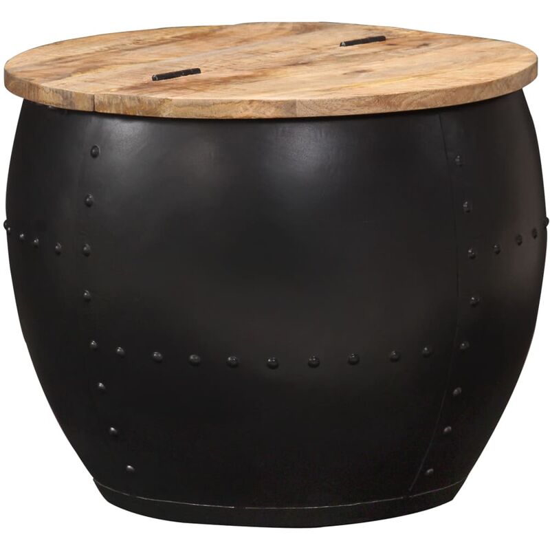 

Mesa de centro redonda de madera maciza de mango 53x43 cm - Marrón