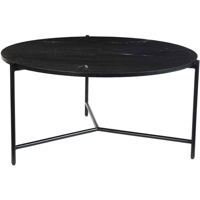 

Mesa de centro redonda de mármol negro 90 cm diám. BUMCELLO