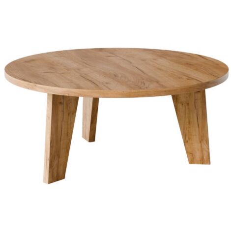 Mesa de centro redonda ELLA Ø90 cm Roble artesanal